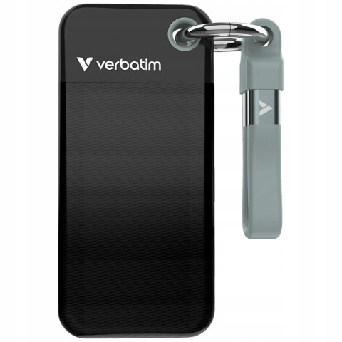 Dysk zewnętrzny SSD Verbatim Pocket 256GB USB-C 3.2 Gen.2 czarno-szary
