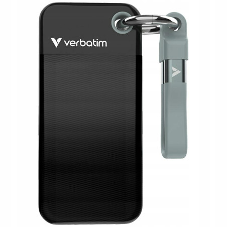 Dysk zewnętrzny SSD Verbatim Pocket 256GB USB-C 3.2 Gen.2 czarno-szary