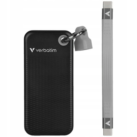 Dysk zewnętrzny SSD Verbatim Pocket 256GB USB-C 3.2 Gen.2 czarno-szary
