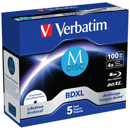 Płyta BDXL Blu-ray Verbatim 100GB M-DISC 4xSpeed do druku 5 szt.