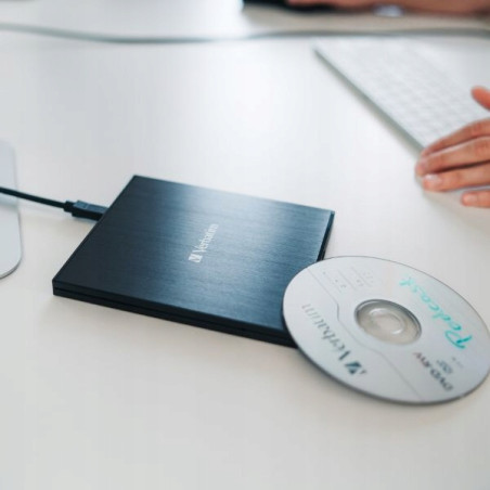 Nagrywarka zewnętrzna do CD/DVD Verbatim USB-C czarna slim