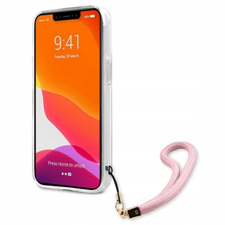 Guess moro paskiem Camo Strap — etui do iPhone 13 Pro, różowe