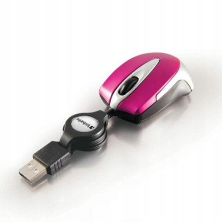 Mysz optyczna Verbatim Go Mini USB-A 1000 dpi różowa