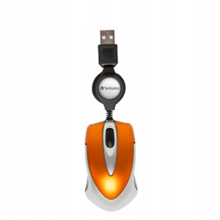 Mysz optyczna Go Mini USB-A 1000 dpi pomarańczowa Verbatim