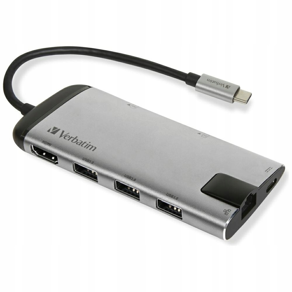 Adapter hub USB-C 3x USB-A HDMI SD microSD aluminiowy 3 0 3xUSB Verbat
