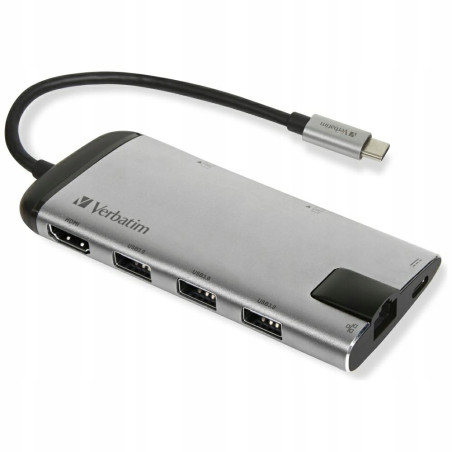 Adapter hub USB-C 3x USB-A HDMI SD microSD aluminiowy 3 0 3xUSB Verbat
