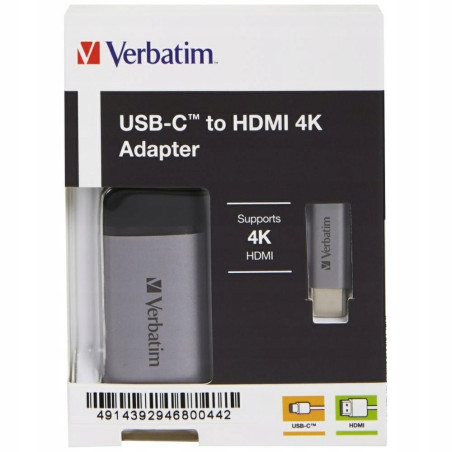 Adapter USB-C HDMI 4K aluminiowy Verbatim przejściówka