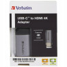 Adapter USB-C HDMI 4K aluminiowy Verbatim przejściówka