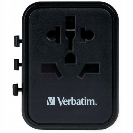 Adapter podróżny do EU UK US Verbatim 2x USB-A czarny