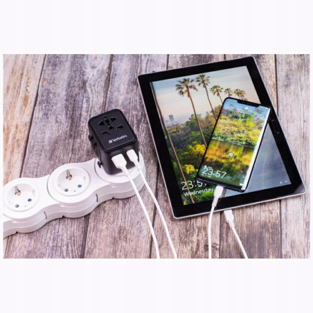 Ładowarka sieciowa 20W Verbatim Power Delivery USB-C/USB-A czarna