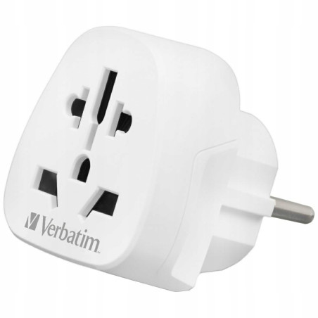 Adapter podróżny do gniazd EU UK US Verbatim biały wtyczka podróżna
