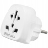 Adapter podróżny do gniazd EU UK US Verbatim biały wtyczka podróżna