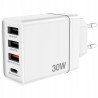 Ładowarka sieciowa 30W Verbatim USB-C USB-A PD Quick Charge 3.0 biała