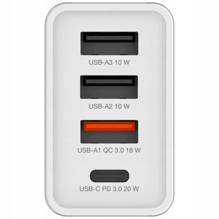 Ładowarka sieciowa 30W Verbatim USB-C USB-A PD Quick Charge 3.0 biała