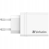 Ładowarka sieciowa 30W Verbatim USB-C USB-A PD Quick Charge 3.0 biała