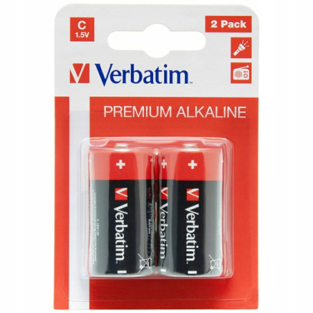 Bateria alkaliczna C LR14 2szt czarna Verbatim 1,5V