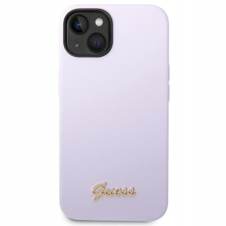 Guess Vintage hard — etui do iPhone 14 Plus, fioletowe