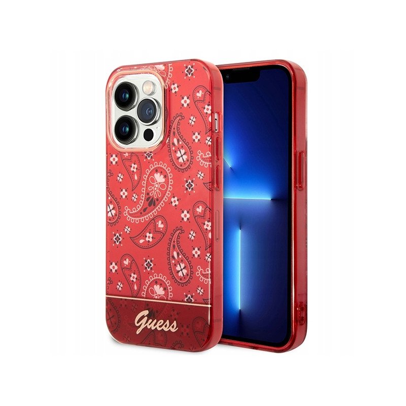 Guess Bandana Paisley — etui do iPhone 14 Pro Max, czerwone