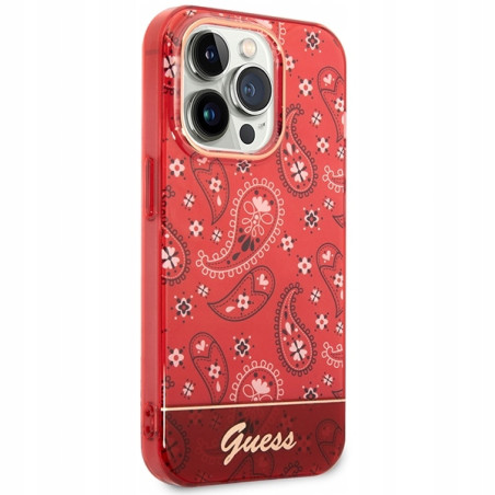 Guess Bandana Paisley — etui do iPhone 14 Pro Max, czerwone