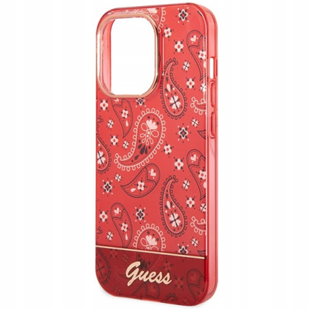 Guess Bandana Paisley — etui do iPhone 14 Pro Max, czerwone