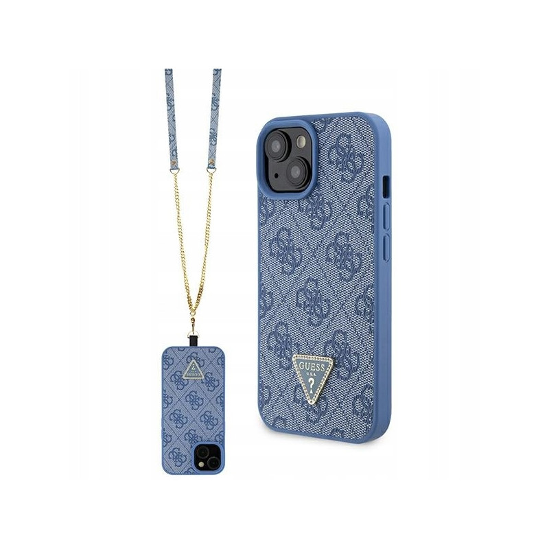 Guess Crossbody Hardcase 4G — etui do iPhone 15, niebieskie