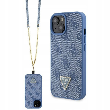 Guess Crossbody Hardcase 4G — etui do iPhone 15, niebieskie