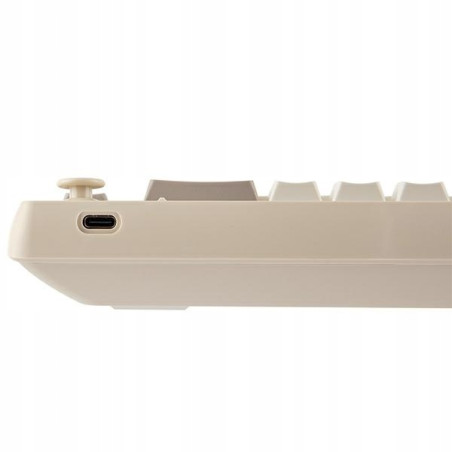 Klawiatura mechaniczna Epomaker RT65 Bluetooth szaro-biała Wisteria
