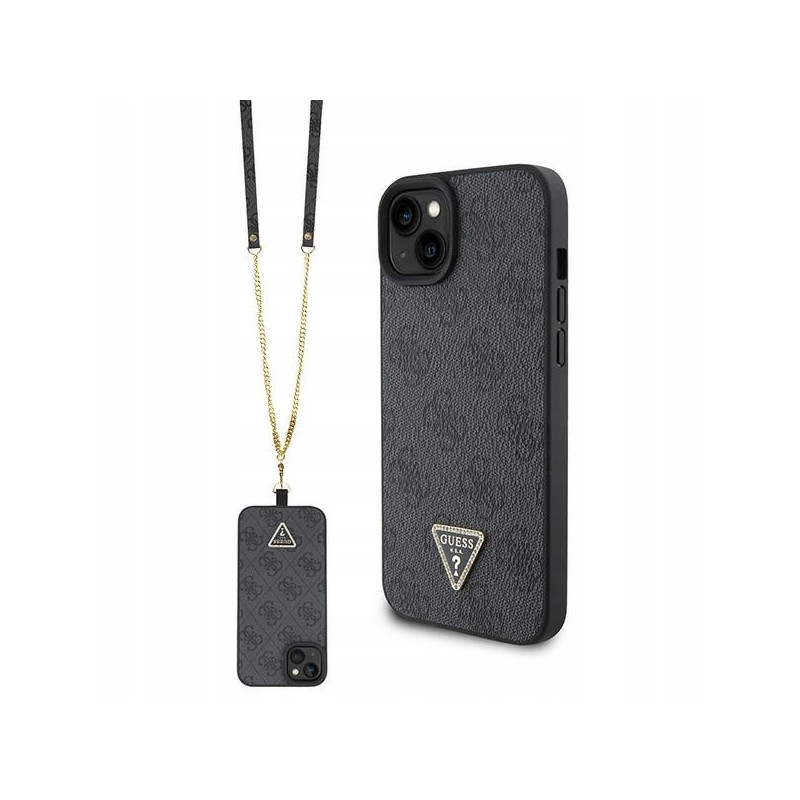Guess Crossbody 4G Metal Logo — etui do iPhone 15 Plus, czarne