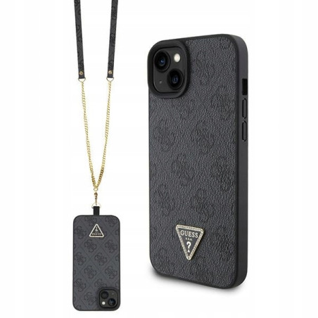 Guess Crossbody 4G Metal Logo — etui do iPhone 15 Plus, czarne