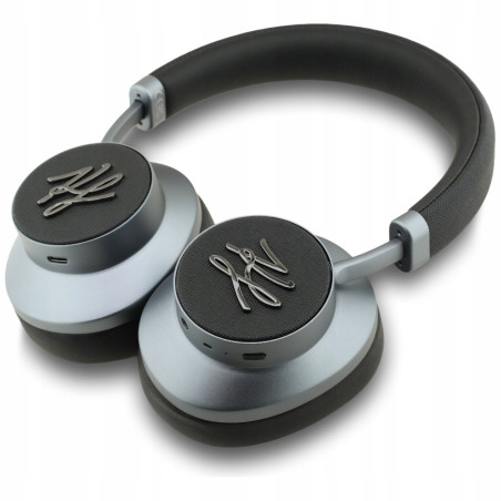 Słuchawki nauszne Karl Lagerfeld Grained Initials Bluetooth ANC czarny