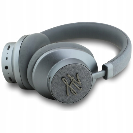 Słuchawki nauszne Karl Lagerfeld Grained Initials Bluetooth ANC szary