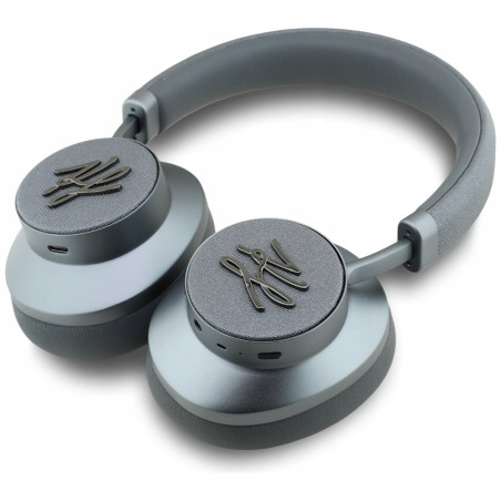 Słuchawki nauszne Karl Lagerfeld Grained Initials Bluetooth ANC szary