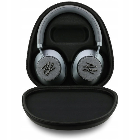 Słuchawki nauszne Karl Lagerfeld Grained Initials Bluetooth ANC szary