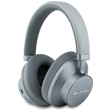 Słuchawki nauszne Karl Lagerfeld Saffiano Elongated Bluetooth ANC szar