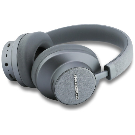 Słuchawki nauszne Karl Lagerfeld Saffiano Elongated Bluetooth ANC szar