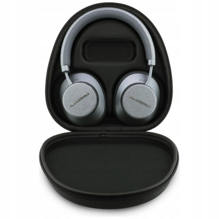 Słuchawki nauszne Karl Lagerfeld Saffiano Elongated Bluetooth ANC szar
