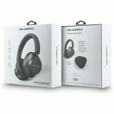 Słuchawki nauszne Karl Lagerfeld Saffiano Elongated Bluetooth ANC szar