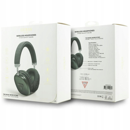 Słuchawki nauszne Guess Bluetooth 5.3 4G Triangle Logo khaki