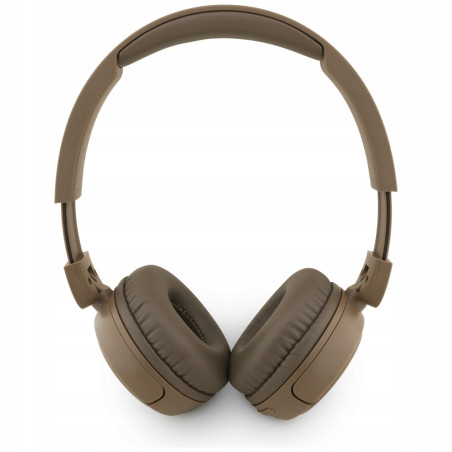 Słuchawki nauszne Guess Bluetooth 5.3 Metal Logo Script brązowy