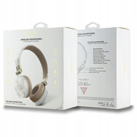 Guess słuchawki nauszne Bluetooth ENC GUBH70E4PTMH biały/white 4G Tria