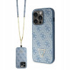 Guess Crossbody 4G Metal Logo — etui do iPhone 15 Pro, niebieskie