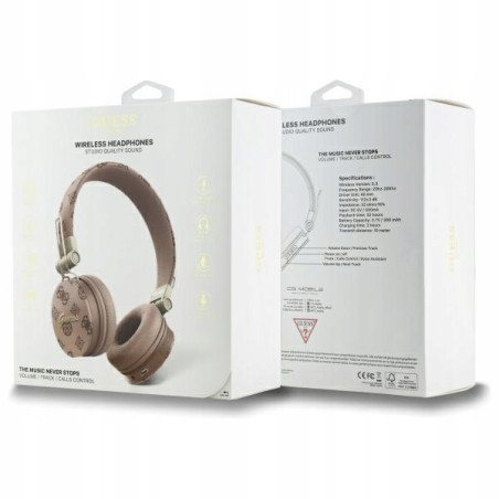Guess słuchawki nauszne Bluetooth ENC GUBH70EPOSMW brązowy/brown Peony