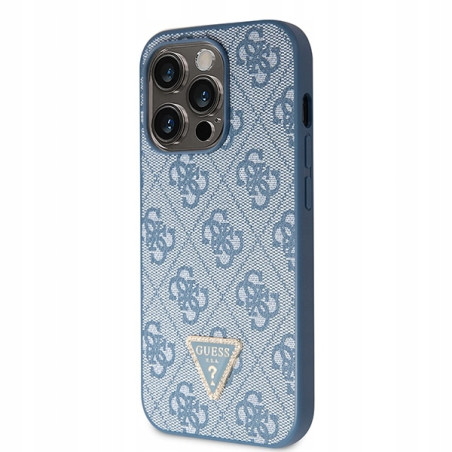 Guess Crossbody 4G Metal Logo — etui do iPhone 15 Pro, niebieskie