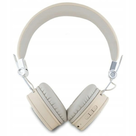 Guess słuchawki nauszne Bluetooth ENC GUBH70PGTSPSE beżowy/beige Grain