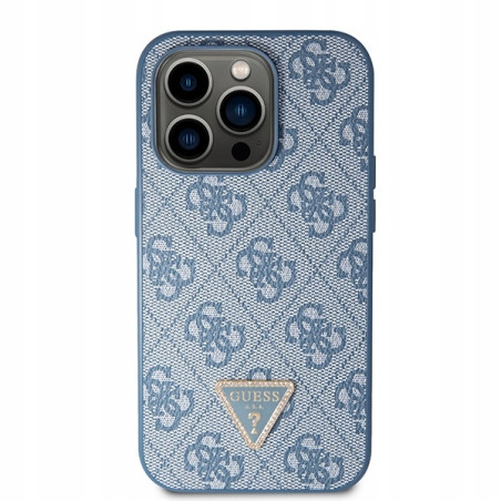 Guess Crossbody 4G Metal Logo — etui do iPhone 15 Pro, niebieskie