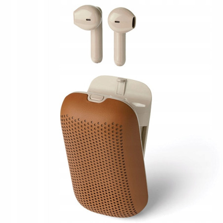 Lexon Speakerbuds Słuchawkibezprzewodowe z głośnikiem bluetooth brązow