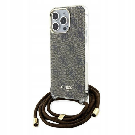 Guess Crossbody Cord 4G Print — etui do iPhone 15 Pro Max, brązowe