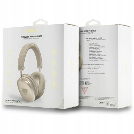 Słuchawki nauszne Guess Bluetooth 5.3 Metallic Triangle Logo złoty