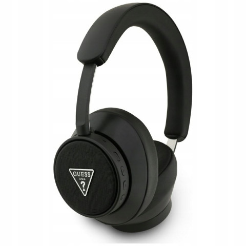 Słuchawki nauszne Guess Bluetooth ENC Saffiano Triangle Logo czarny