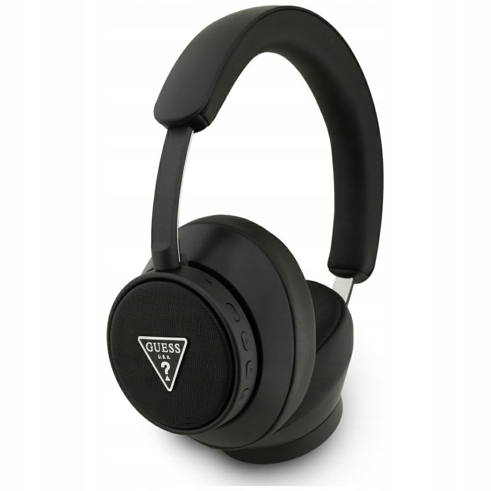 Słuchawki nauszne Guess Bluetooth ENC Saffiano Triangle Logo czarny